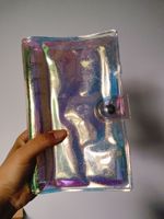 50% de réduction sur les classeurs à anneaux en PVC A5/A6 pour planificateur budgétaire, transparents, effet laser brillant, noir, rose, transparent