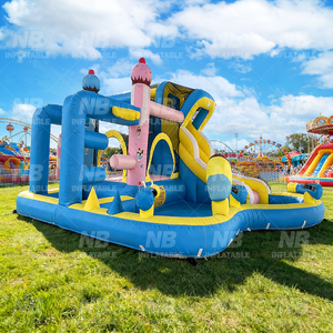 Home Use Inflatable House Nylon Kids Jumping Castle With <b>Slide</b> for Indoor or Birthday Gift NB- 93033 Inflatable Castle Kids Home - Product Image 3