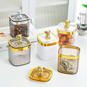 Sealed Jars <b>Square</b> <b>Plastic</b> Airtight Food Storage <b>Containers</b> With Lid For Grains Cereals Snacks - Product Image 2