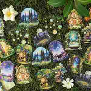 6 autocollants DIY pour fenêtres, matériaux de collage de paysages, série 'Journey Adventure', manuels, impression personnalisée pour usage promotionnel - Product Image 4