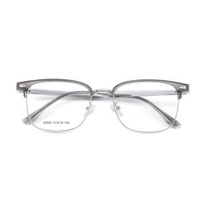 Montura de Gafas Danyang 20582 57-18-152, Montura Metálica sin Aro para Hombre, Gafas de Negocios, Patillas de Acetato de Color Sólido - Product Image 1