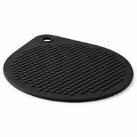 Sous-plat magnétique en silicone avec 4 aimants intégrés, antidérapant, résistant à la chaleur, noir, rond, pour protéger la table de cuisine