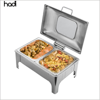 Großhandel 6-Liter Edelstahl Chafer Dish Gold Square Top Elektro Buffet Herd Hydraulic Hotel Restaurant Cheffing Dishes