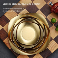 Assiette multi-usages en acier inoxydable de style coréen, écologique et durable, pour les collations, le barbecue, le hot-pot, la viande grillée - Utilisation commerciale et domestique