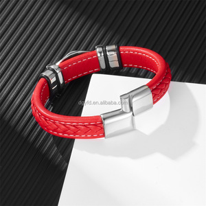 Pulsera de Cuero Trenzado para <span class=keywords><strong>Hombre</strong></span> con Dije de Acero Inoxidable con Nudo Celta Vikingo Personalizado, Joyería Nórdica Multicolor - Product Image 4
