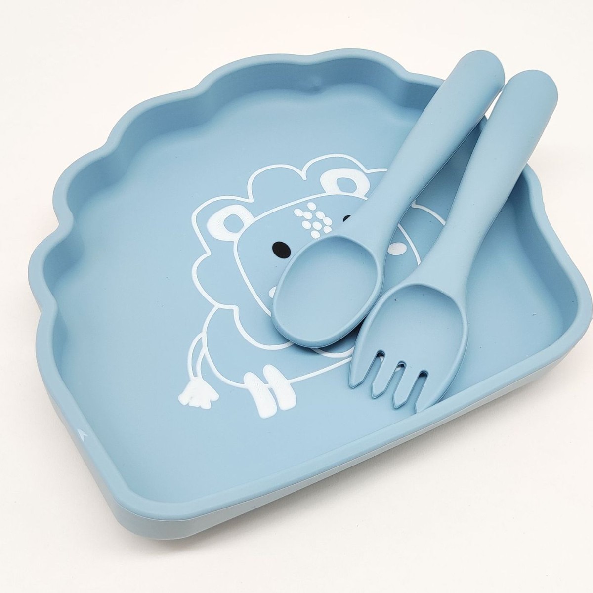 Assiette Lion, Bleu Fumé
