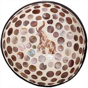 Cuencos de coco ecológicos nórdicos de bambú lacado, pintados a mano, decoración para fiestas, cuencos de cáscara de coco de varios tamaños. - Product Image 3