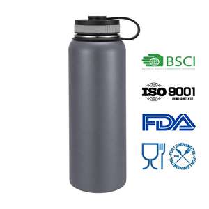Thermos en acier inoxydable à double paroi isolé sous vide 32 oz Bouteille d'eau de sport et de camping avec 3 couvercles Paille Design écologique - Product Image 2