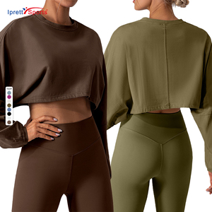 Women's Christmas Clothing <strong>White</strong> Train Workout Activewear Neck <strong>Sweatshirts</strong> Long Sleeves <strong>Crop</strong> Tops Breathable Sportswear Printed - Product Image 2