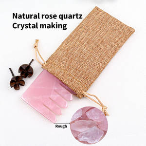 Tête de quartz rose naturel pression jade <span class=keywords><strong>pierre</strong></span> grattoir à cheveux peigne de massage - Product Image 3