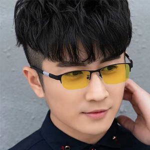 Gafas de visión nocturna para hombre, semimontura, fotocromáticas, antirreflejos, para conducir, con protección UV y bloqueo de luz azul - Product Image 2