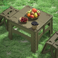 Mesa de Camping Plegable de Plástico Ligera y Portátil, Mesa de Picnic para Exteriores, Playa y Pesca