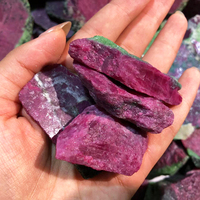 Vente en gros de pierres précieuses brutes en quartz naturel, rubis, zoisite, spécimen d'épidot de pierre brute