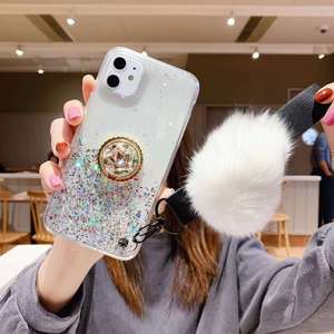 Nouvelle <span class=keywords><strong>coque</strong></span> transparente souple avec paillettes scintillantes, support et pompon pour <span class=keywords><strong>iPhone</strong></span> <span class=keywords><strong>11</strong></span> 12 13 14 15 16 17 Pro Max - Product Image 6