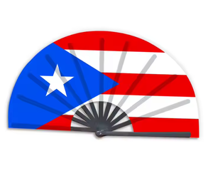 Puerto Rico cờ 13 inch tùy chỉnh tay fan hâm mộ lớn lớn Clack gấp fan hâm mộ lớn Rave Quạt cầm tay lễ hội fan hâm mộ - Product Image 1