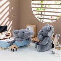 Porte-clés mini éléphant en peluche Kawaii, pendentif doux en forme d'éléphant, ornement de sac à dos, cadeau d'anniversaire