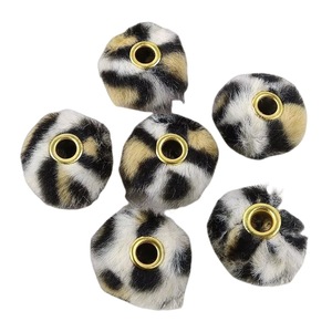 Cuentas de felpa con estampado de leopardo y orificio metálico redondo para accesorios de joyería DIY para la fabricación de pendientes - Product Image 5