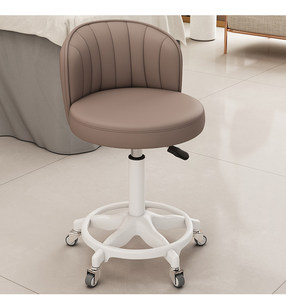 Sillón de Salón Ajustable con Ruedas, Respaldo y Asiento para Estudio de Belleza - Product Image 2