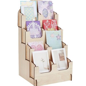 Expositor de Tarjetas Personalizado de 4 Niveles, Soporte para Tarjetas de Felicitación, Portafotos, Expositor de Madera, Portafolletos Multiusos - Product Image 1