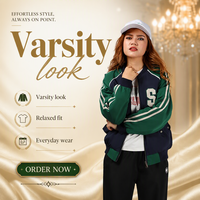Veste Bamber Popover à manches longues pour femme avec col montant Tissu tissé à coupe décontractée Logo avant teint uni-Style de rue pour l'automne