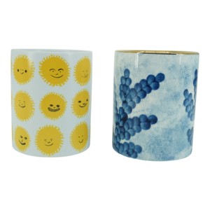 Organisateur de bureau moderne en corail et couleur soleil, petit rangement de bureau pour la décoration de la maison ou du bureau - Product Image 1