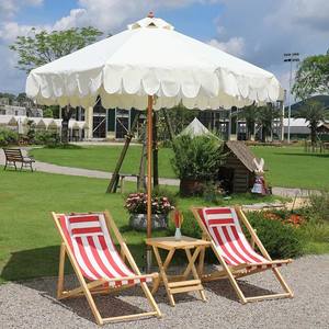 ร่มใหญ่สีขาวลายคลื่นสองชั้นแบบ LS Costom |   ร่มชายหาด ร่มตลาด ร่มงานแต่งงาน ร่มกันแดดกลางแจ้ง ขายส่ง - Product Image 2