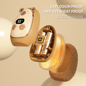 Quà Tặng Mùa Đông Hiển Thị Kỹ Thuật Số Tĩnh Nhiệt Tái Sử Dụng Bàn Tay Sưởi Ấm Điện Dễ Thương Fluffy Thoải Mái Túi Tay Ấm Hơn - Product Image 5