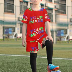 طقم من قطعتين زي موحد لكرة القدم للأطفال مطبوع حسب الطلب ملابس رياضية صيفية للأطفال بدلة قميص فريق تدريب تيونسا مخصص - Product Image 3