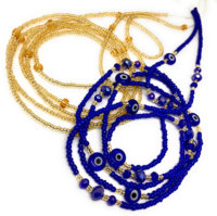 Chaîne de Corps Femme de 42 Pouces, Chaîne de Taille Perles Bijoux Yeux Personnalisée