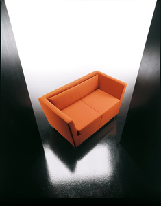 Sofá Ejecutivo Moderno de 2 Plazas para Oficina, Tapizado en Tela Naranja Quemado, para Área de Recepción - Product Image 5
