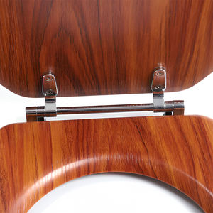 ידידותי לסביבה 19 ''גלוס גבוה יצוק מושב אסלה עץ עם חום כהה גימור טואלט עץ עם צירים מתכת - Product Image 6