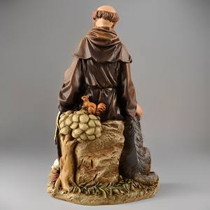 Statues religieuses catholiques en résine, Saint François d'Assise, statue d'église faite à la main, 21 cm de haut, Saint François et les <span class=keywords><strong>animaux</strong></span> - Product Image 4