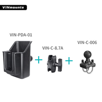 Support de fixation VIN pour lecteurs de codes-barres avec bras de 8,7 cm, base à boule de 1,5 pouces, rotation à 360° et anti-vibration pour chariots élévateurs/entrepôts