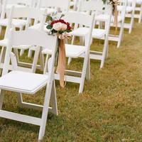 Design élégant Chaises de jardin pliantes en résine plastique rembourrées pour l'extérieur, banquet, mariage, blanc