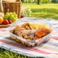 Boîte d'emballage jetable pour salade en plastique de haute qualité, transparente, en PET, pour hamburgers