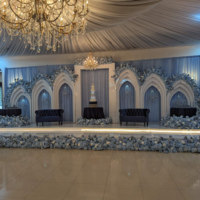 Mur de toile de fond de mariage moderne personnalisé, en forme de vague blanche, en acrylique PVC 3D, pour la décoration de scène de mariage avec éclairage LED