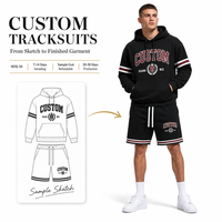 Özel Büyük Beden Üreticisi Baskılı Kapüşonlu Sweatshirt ve Basketbol Şort Takımı Pamuklu Fransız Havlusu Kumaş Erkek Eşofman Takımı