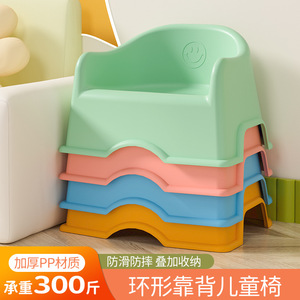 Tabouret en plastique pour enfants avec dossier, matériau PP épaissi, 26,5x24x35,5 cm, pour la baignoire et l'école maternelle - Product Image 4