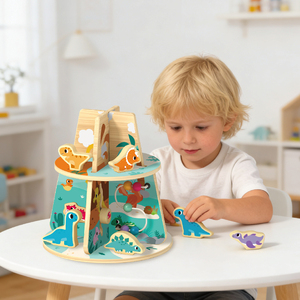Jouets Montessori Activités en bois Puzzle Apprentissage Cognitif Jeux de dinosaures Jouets pour enfants - Product Image 2