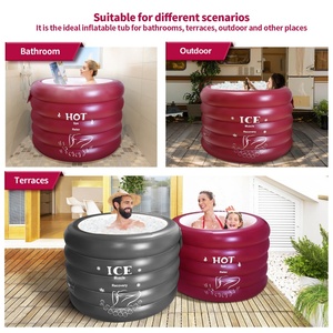 Portable Ice <b>Bath</b> Tub for Athletes <b>Inflatable</b> Cold Plunge Tub Freestanding Indoor/Outdoor Tub Folding Bathtub with Air Pump - Product Image 4