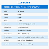 Système d'alimentation CC bidirectionnel PBS 2800-25L 0-800V 6kW, source d'alimentation à 93% d'efficacité, montage en rack 3U, alimentation réglable haute puissance