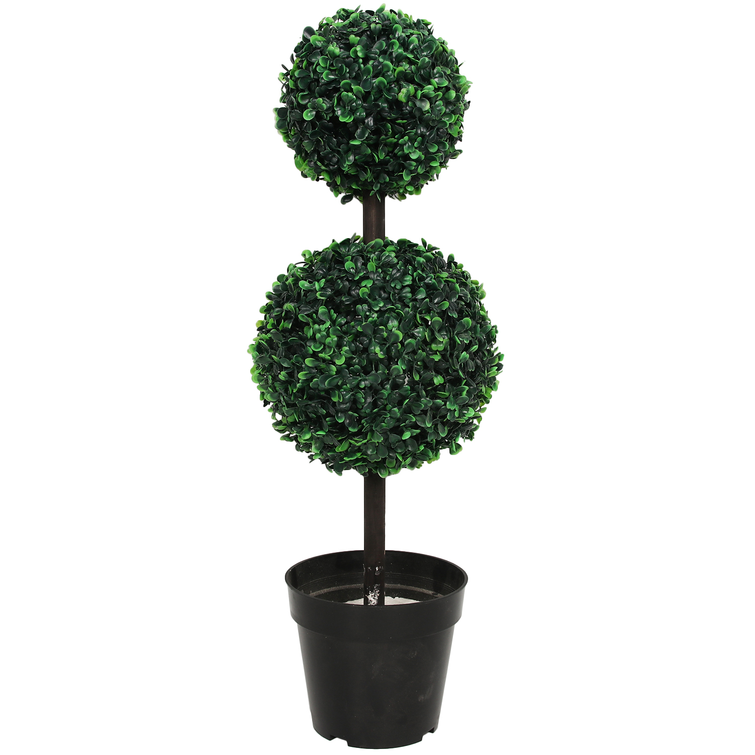 Arbre topiaire artificiel en buis à double boule 60 cm