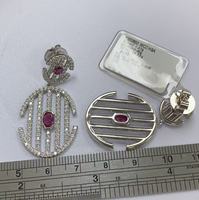 Boucles d'oreilles pendantes doubles ovales en argent sterling 925 pour femmes, idéales pour les banquets grandioses et luxueux, vente en gros disponible