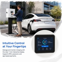 Nouvelle station de recharge pour véhicules électriques intelligente DC 30KW 40KW murale avec prise CCS2, prête à l'emploi, pour une utilisation domestique, recharge rapide de voiture