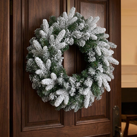 12 Stück 30 cm Schneebeflockte PE Künstliche Kiefernzweige, Frostige Kiefernzweige für Kränze, Girlanden, DIY Weihnachtsdekoration