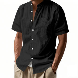 <span class=keywords><strong>Chemise</strong></span> décontractée homme style europé<span class=keywords><strong>en</strong></span> et américain, <span class=keywords><strong>en</strong></span> <span class=keywords><strong>lin</strong></span> perlé, sans <span class=keywords><strong>repassage</strong></span>, couleur unie, coupe ample, col montant, pour l'été, transfrontalière - Product Image 4