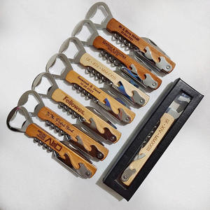 Logo personnalisé Ouvre-bouteille de <span class=keywords><strong>vin</strong></span> de haute qualité en bois et en plastique Ouvre-bouteille multifonctionnel Couteau hippocampe créatif avec boîte-cadeau - Product Image 6