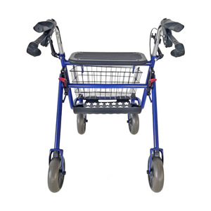 Carrito de compras de cuatro ruedas con altura ajustable y freno de mano para asistencia a personas mayores al caminar - Product Image 2