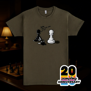 T-shirt Pampling per il 20° anniversario, design a scacchi, tema Dark Side, per adulti, unisex - Product Image 3