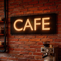 ADMAX Enseigne néon LED 3D personnalisée 40x120cm, lettres en acrylique, bannière pour publicité, nom de magasin, maison et bâtiments, logo extérieur